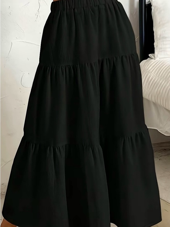 Dresses & Skirts - Women's Black Tiered Maxi Skirt